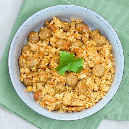 Riz et boulettes de boeuf façon kefta