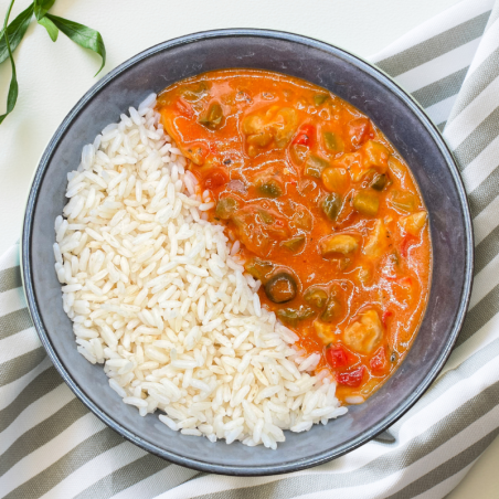 Poulet basquaise et son riz