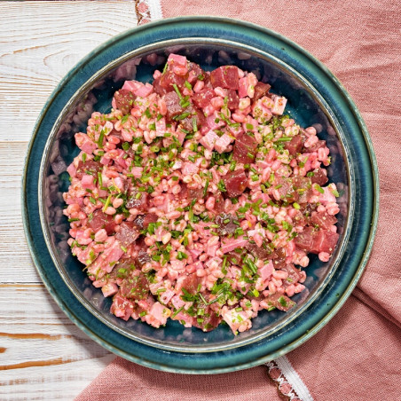 Salade de betterave au jambon fumé