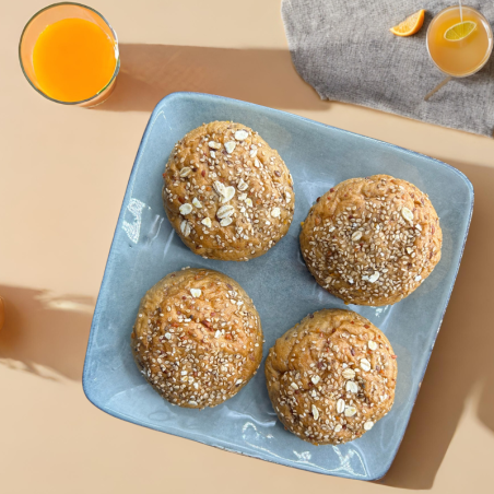 Lot de 4 petits pains protéinés spécial multigrain