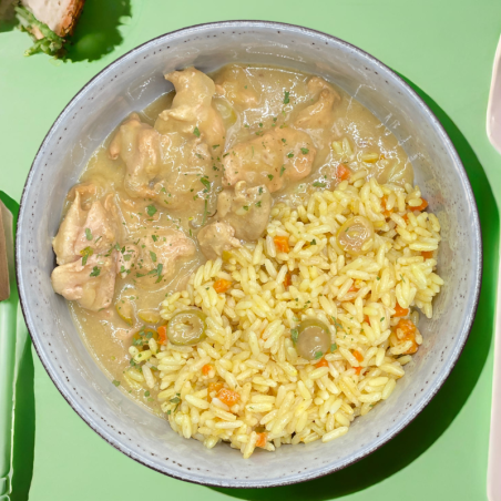 Poulet façon Yassa aux olives et son riz