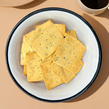 Crackers aux pois chiches et aux herbes