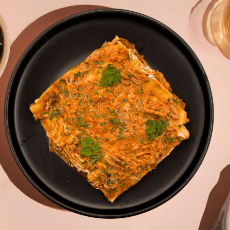 Lasagnes aux lentilles corail et légume du soleil
