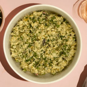 Risotto crémeux de blé, chou fleur et poisson fumé