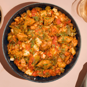 Compotée de légumes à la Tunisienne, merguez végétale