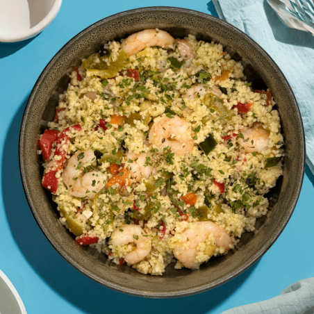 Taboulé de crevettes aux légumes
