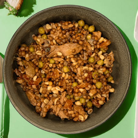 Salade de lentilles, sauce aux agrumes