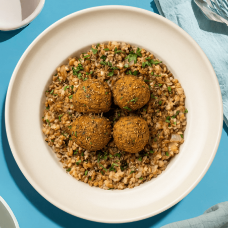 Falafels, légumes cuisinés au zaathar