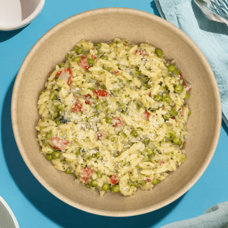 Orzo et crème de courgettes