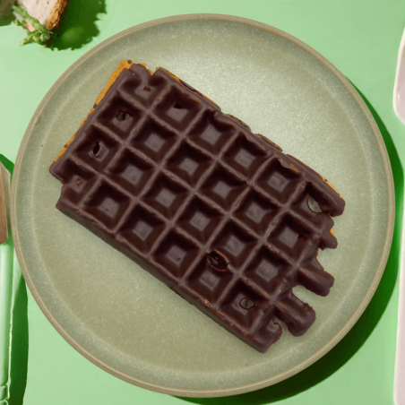 Gaufre protéinée XL nappée au chocolat