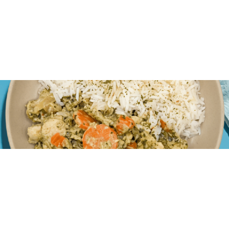 Poêlée de légumes et poulet sauce cacahuète
