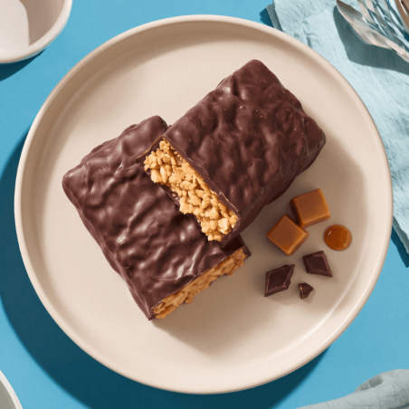 Barre protéinée XL au chocolat noir et caramel