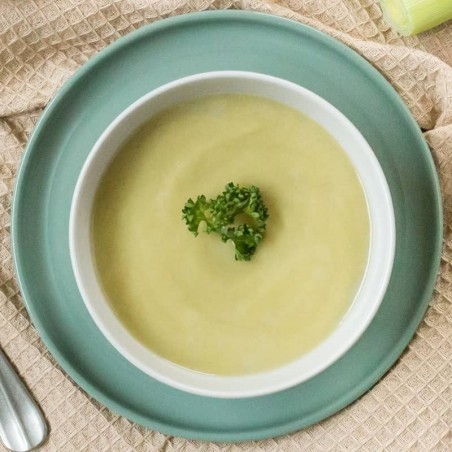 Brique de 4 portions de velouté de poireaux, pommes de terre et haricots verts Bio