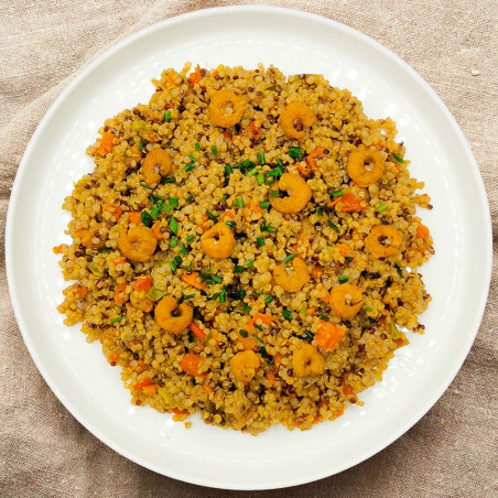 Quinoa et crevettes à l'indienne