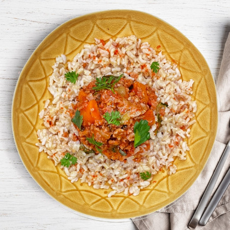 Poêlée de légumes façon tomate farcie de boeuf