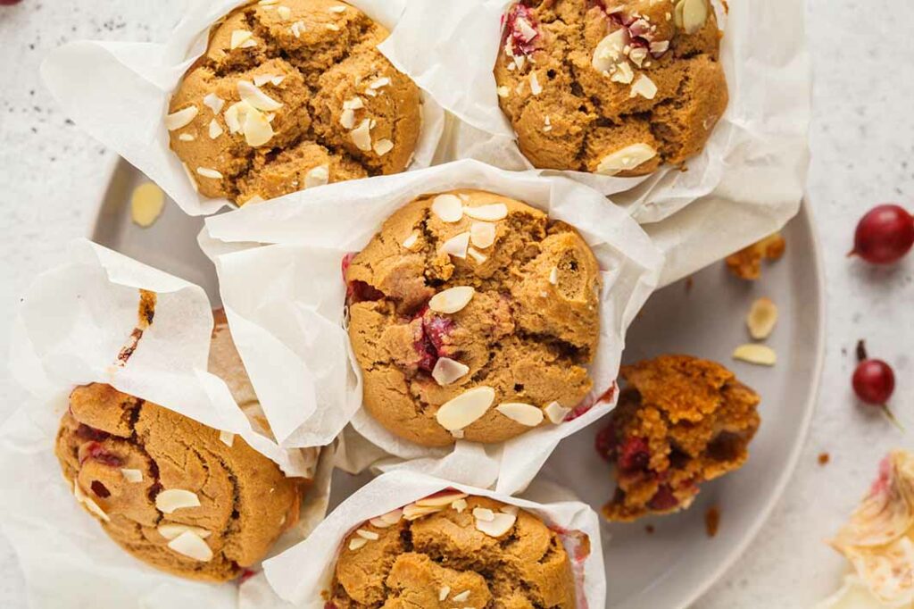 Muffins amandes framboises