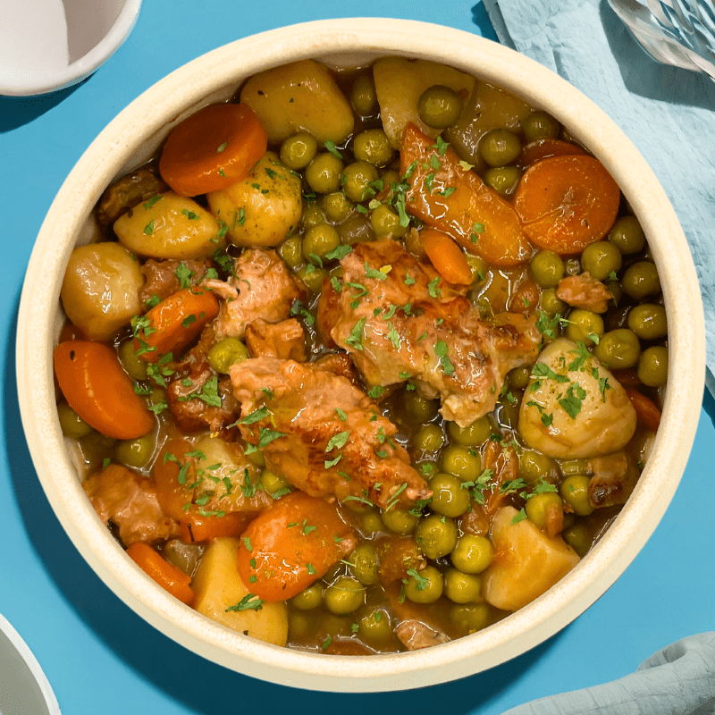 Dinde rotie et ses petits légumes