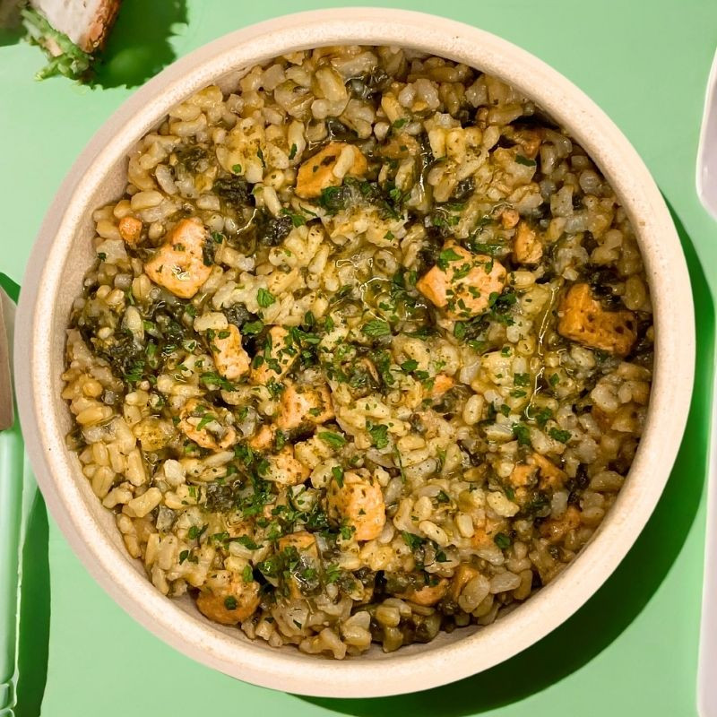 Risotto saumon épinards healthy