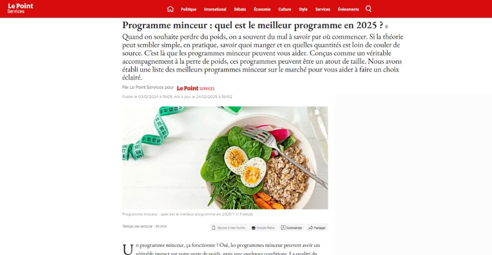Les meilleurs programmes minceur qui marchent en France : Cheef