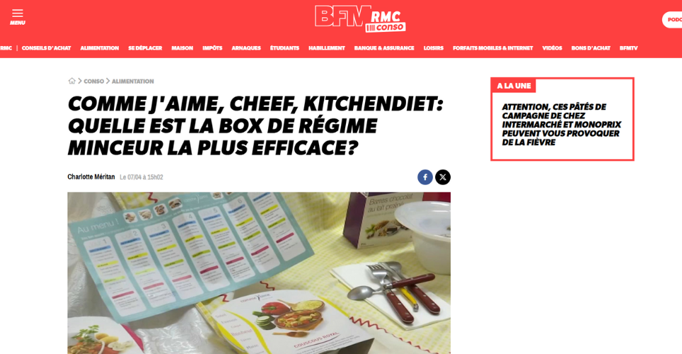 Le meilleur selon nous sur le plan gustatif: Cheef, dont les plats sont à choisir parmi 150 propositions