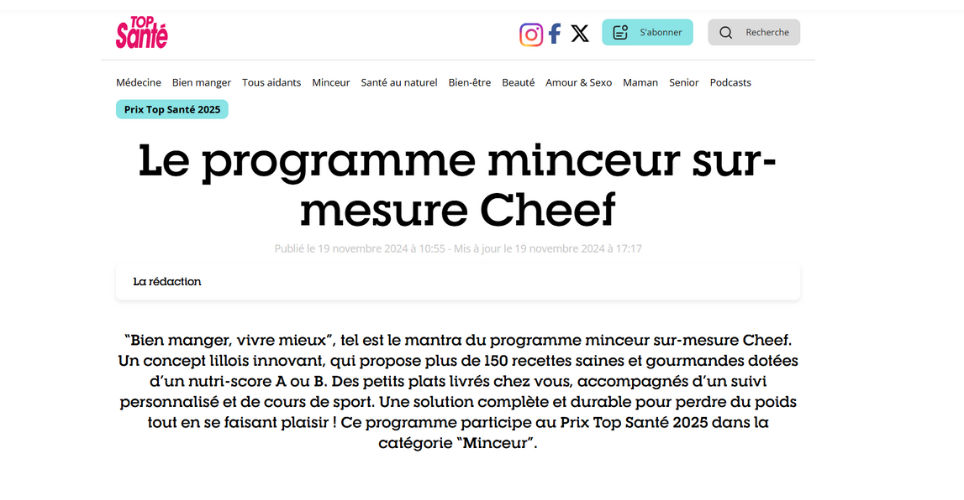 Le programme minceur sur-mesure Cheef